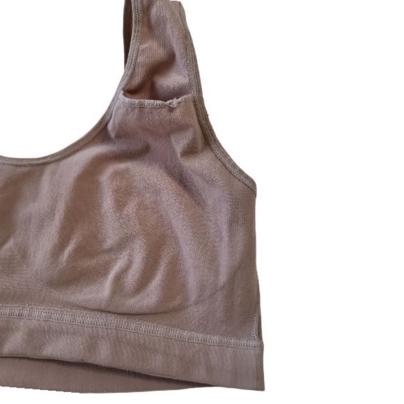 LEONISA Vintage Discontinued "Wireless Everyday Bra" Nude Compression Size L - Picture 6 of 8